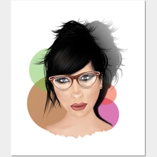 Beautiful girl with glasses Posters and Art